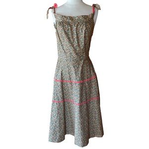 1950s Cotton Blend, Shoulder Tie, Fit‎ & Flare Sundress